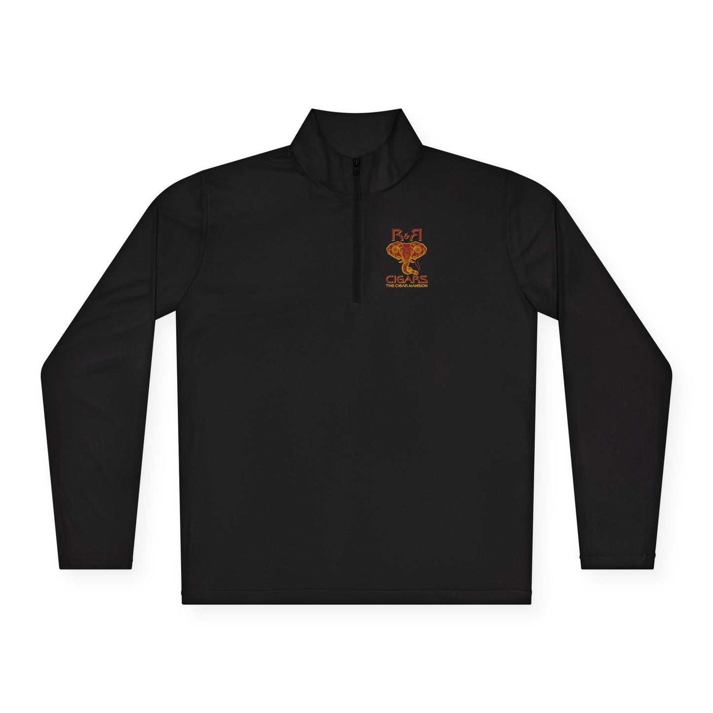 Quarter-Zip Pullover — Retro Bear 'Be Calm' Chest Graphic