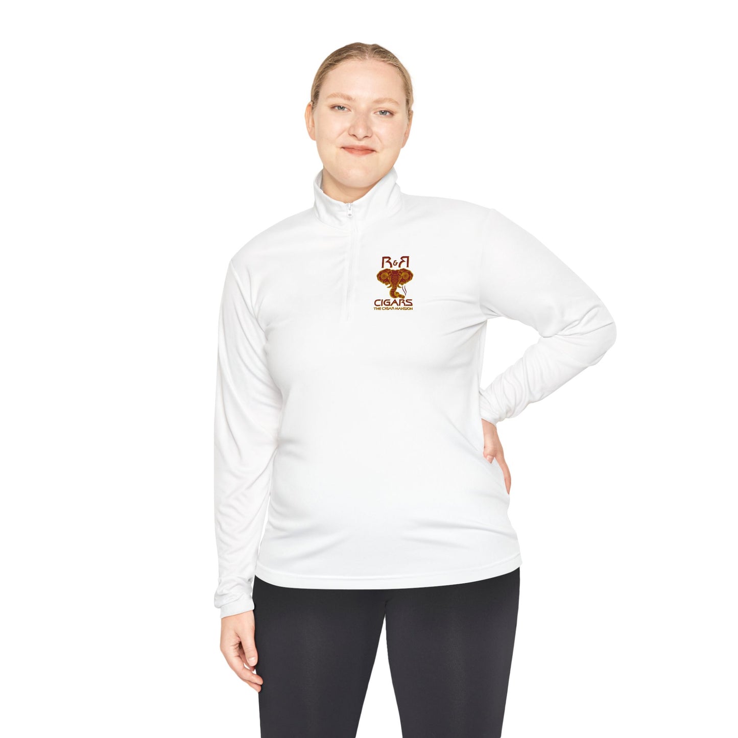 Quarter-Zip Pullover — Retro Bear 'Be Calm' Chest Graphic
