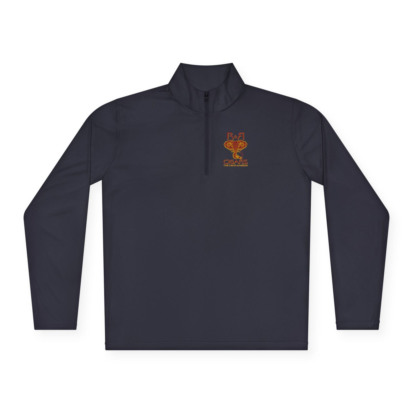 Quarter-Zip Pullover — Retro Bear 'Be Calm' Chest Graphic