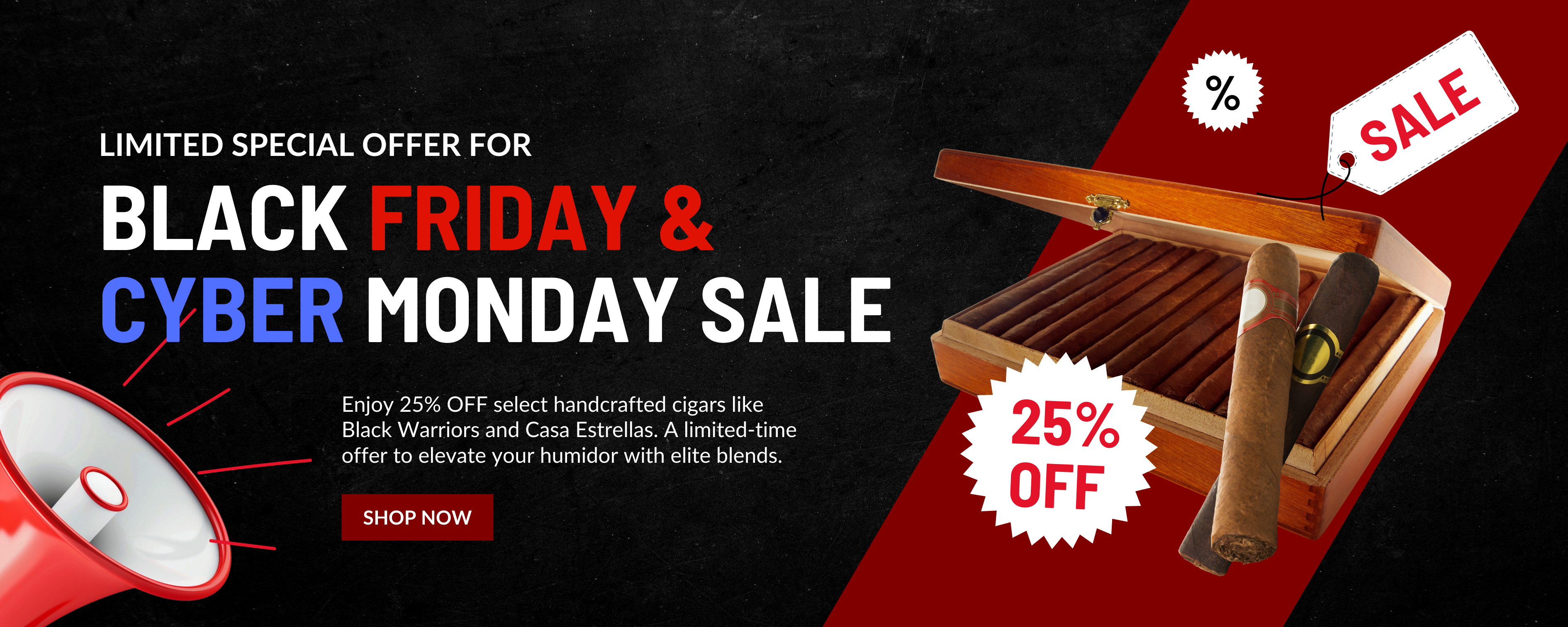 Black Friday cigar sale 25% off premium cigars